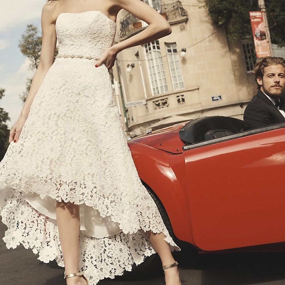 Galina High-Low Lace Maternity Wedding Dress